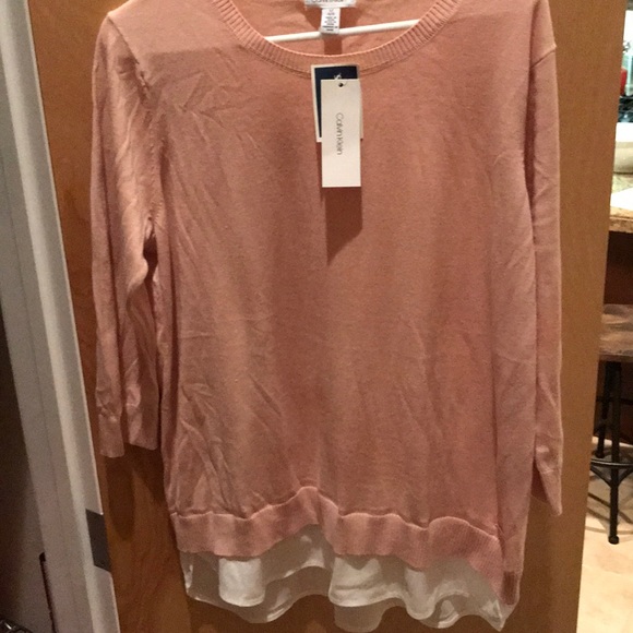 Calvin Klein Tops - Calvin Klein blush blouse size L new with tags